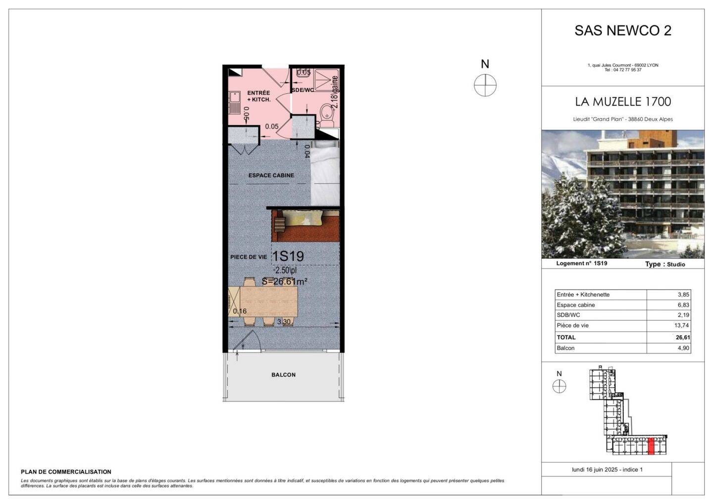 Maison à vendre, 26m², MONT DE LANS