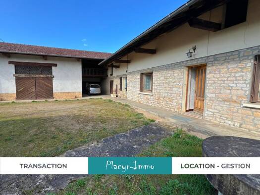 Maison de plain-pied à vendre 175 000 € 3 pièces 2 chambres 90,84 m² 512 m² de terrain Manziat 01570