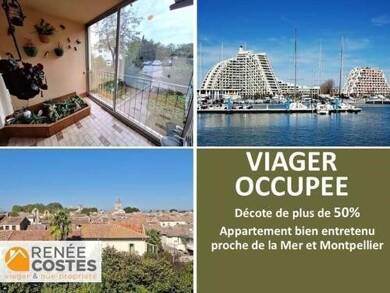 Appartement en viager occupé Bouquet 63 040 € 4 pièces 3 chambres 82 m² RDC/3 Abrivado Lunel 34400