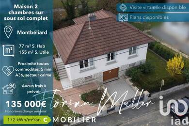 Maison à vendre 135 000 € 4 pièces 2 chambres 77 m² 420 m² de terrain Petite Hollande-Sud Ouest Montbéliard 25200