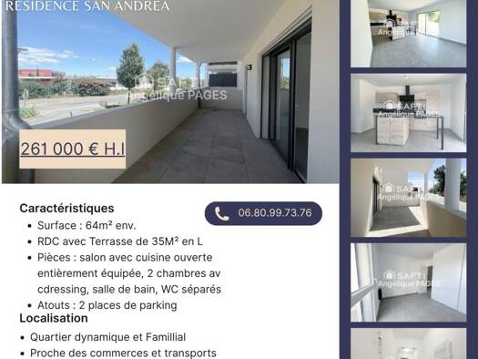 Appartement à vendre 261 000 € 3 pièces 2 chambres 64 m² Saint-André-de-Sangonis 34725