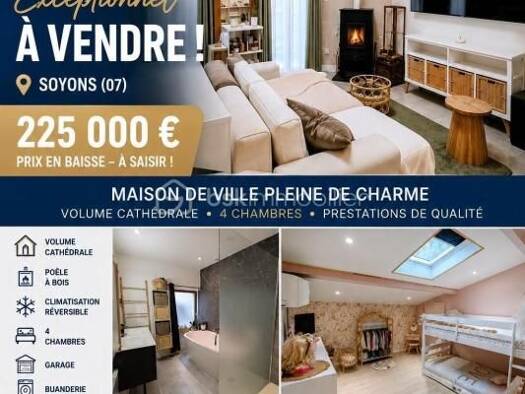 Maison à vendre 225 000 € 7 pièces 4 chambres 137 m² Soyons 07130