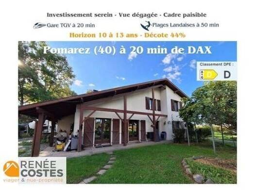 Maison en viager occupé Bouquet 61 964 € 5 pièces 4 chambres 138 m² 6 099 m² de terrain Saint Vincent Dax 40100