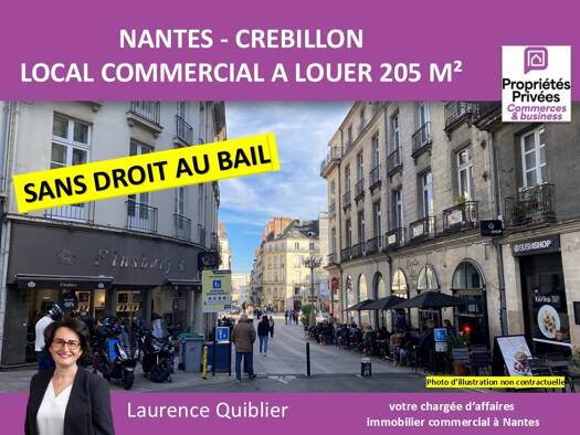 Local commercial à louer 3 666 € 205 m² de surface de vente divisible Graslin-Commerce Nantes 44000