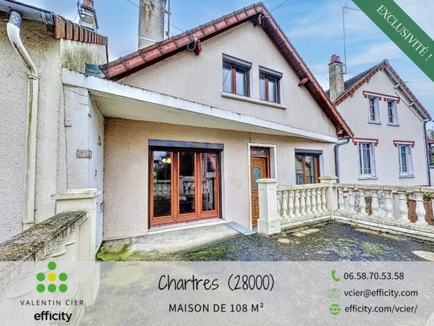 Maison à vendre 222 000 € 6 pièces 4 chambres 108 m² 748 m² de terrain Sud Ville Chartres 28000