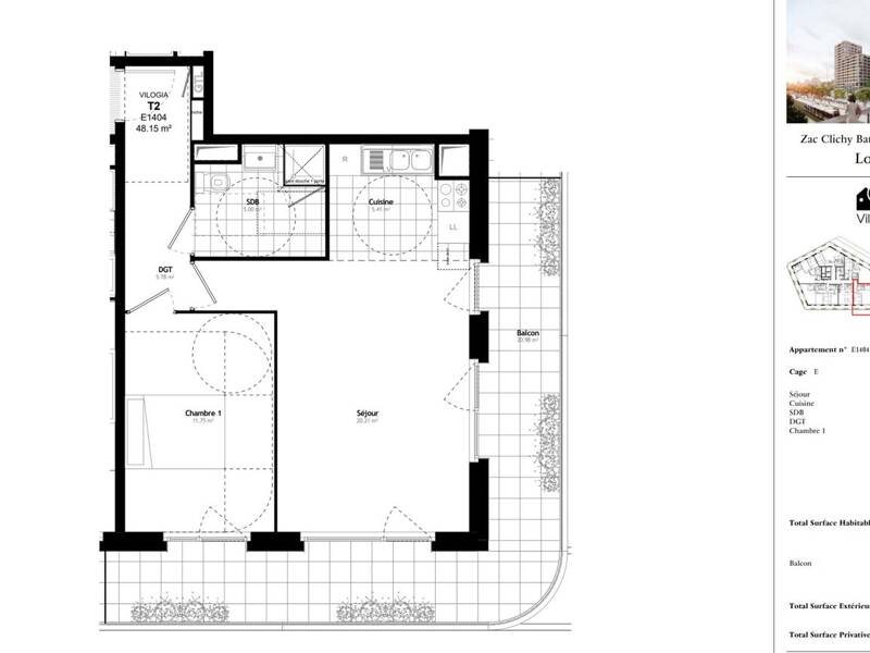 Maison à louer, 49m², PARIS 17E