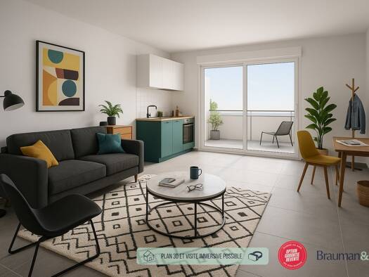 Appartement à vendre 220 000 € 2 pièces 44 m² 4ème étage Centre Ville Sud-Vallée Voiron 38500