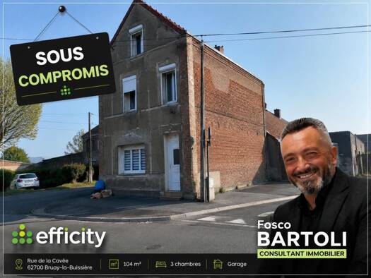 Maison de ville à vendre 103 000 € 4 pièces 2 chambres 107 m² 380 m² de terrain Labuissiere le Bois Bruay-la-Buissière 62700