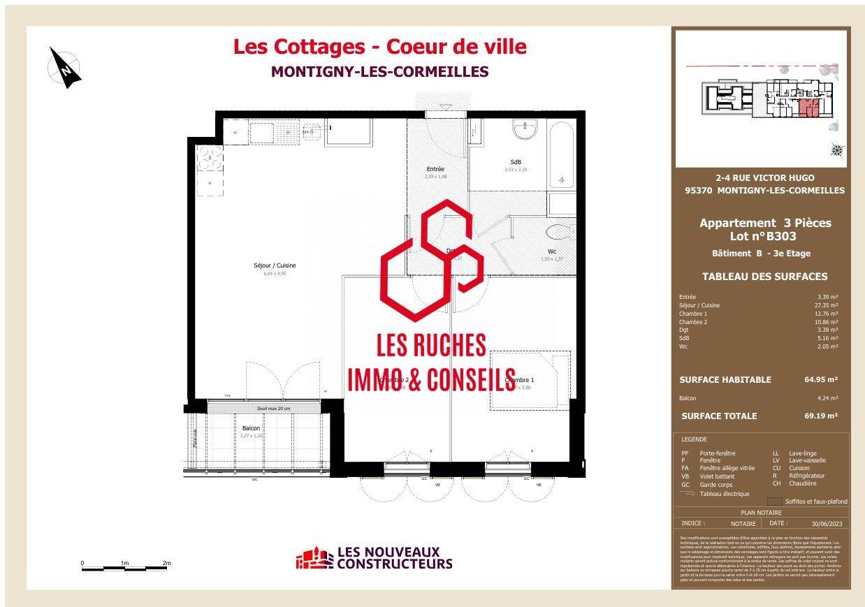 Maison à vendre, 65m², MONTIGNY LES CORMEILLES