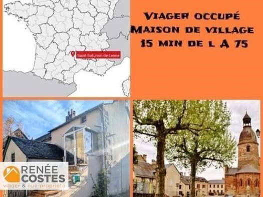 Maison en viager occupé Bouquet 12 600 € 3 pièces 2 chambres 63 m² Saint-Saturnin-de-Lenne 12560