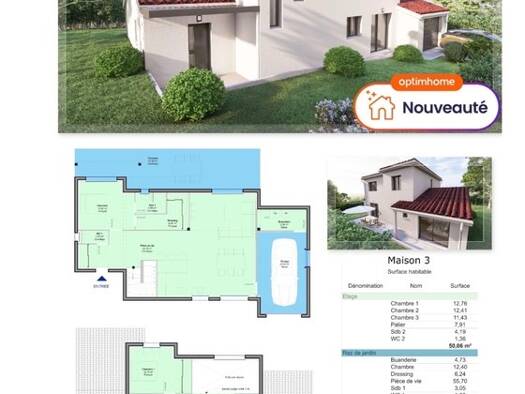 Terrain constructible viabilisé à vendre 128 000 € 585 m² de terrain La Pradelle Pont-du-Château 63430
