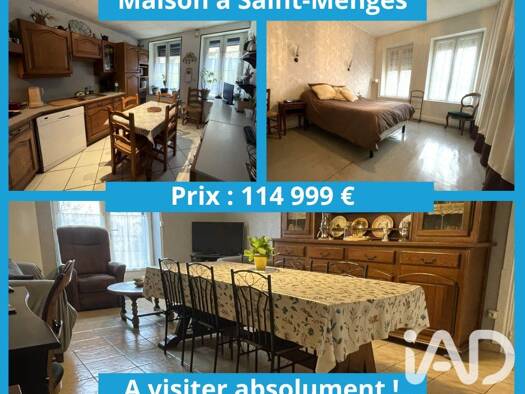 Maison à vendre 114 999 € 4 pièces 3 chambres 100 m² 252 m² de terrain Saint-Menges 08200