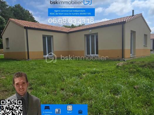 Maison de plain-pied à vendre 195 000 € 5 pièces 3 chambres 95 m² 769 m² de terrain Le Pin 79140
