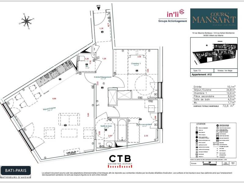 Maison à louer, 73m², VILLIERS SUR MARNE