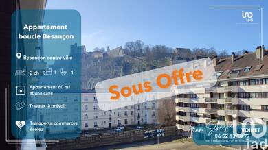 Appartement à vendre 125 000 € 3 pièces 2 chambres 61 m² Étage 4/6 Centre - Chapelle des Buis Besançon 25000