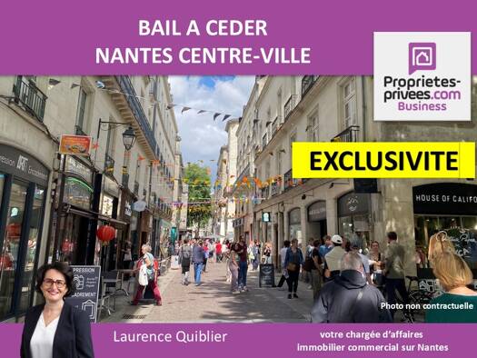 Local commercial avec bail commercial 1 578 € 83 m² de surface de vente divisible Graslin-Commerce Nantes 44000