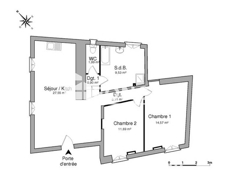 Maison à louer, 69m², GUIRY EN VEXIN