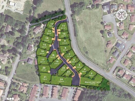Terrain constructible viabilisé à vendre 59 300 € 482 m² de terrain Limoges 87100