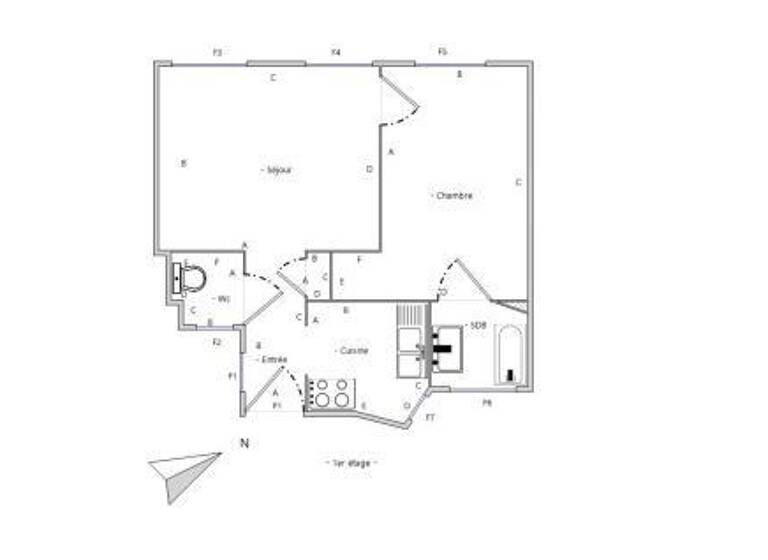 Appartement à vendre 489 000 € 2 pièces 1<br/>chambre 43 m²<br/>superficie 1/6<br/>étage Léon-Blum Folie-Regnault Paris 11ème 75011