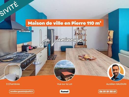 Maison à vendre 99 900 € 4 pièces 3 chambres 110 m² 77 m² de terrain Urbain Fumel 47500