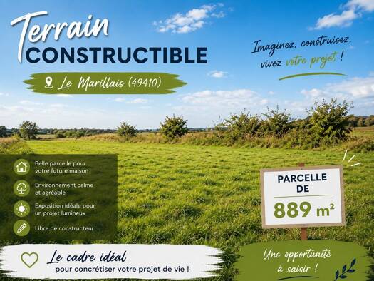Terrain constructible à vendre 39 500 € 889 m² de terrain Mauges-sur-Loire 49410