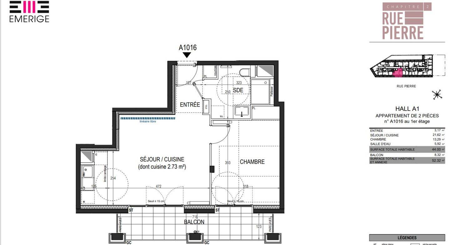 Maison à louer, 44m², SAINT OUEN