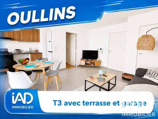 Appartement à vendre 269 000 € 3 pièces 2 chambres 59 m² Étage 1/3 Centre Nord Oullins-Pierre-Bénite 69600