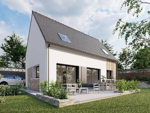 Terrain avec maison neuve à vendre 365 200 € 1 pièce 4 chambres 106 m² 875 m² de terrain Kerarthur-Le Guerdy Pont-l'Abbé 29120
