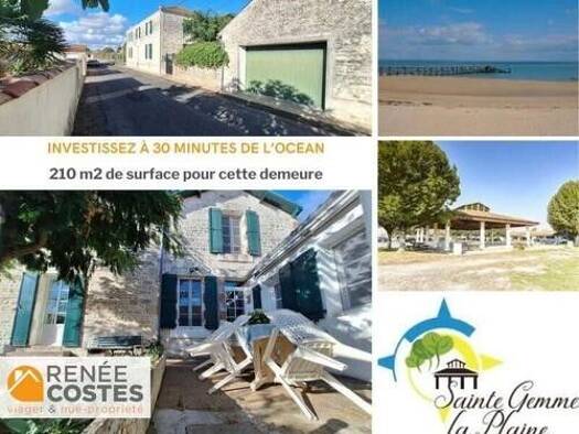 Maison en viager occupé Bouquet 80 995 € 7 pièces 3 chambres 210 m² 308 m² de terrain Est-Port Luçon 85400