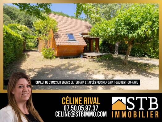 Chalet à vendre 165 000 € 3 pièces 2 chambres 53 m² Saint-Laurent-du-Pape 07800