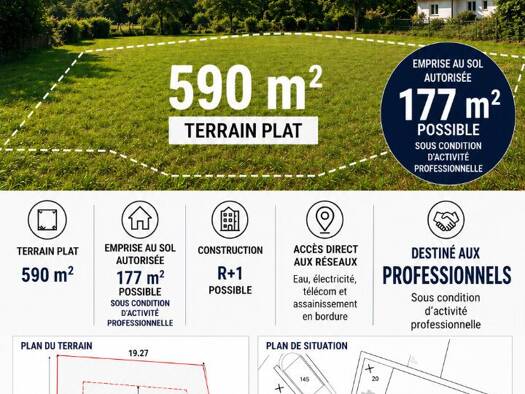 Terrain constructible à vendre 141 000 € 590 m² de terrain Angresse 40150