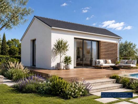 Terrain avec maison neuve à vendre 183 900 € 2 pièces 1 chambre 43 m² 582 m² de terrain Ouest Pluvigner 56330