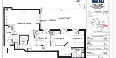 Appartement à louer 1 249 € 4 pièces 3 chambres 84 m² RDC Clos Montceleux-Marche Villepinte 93420