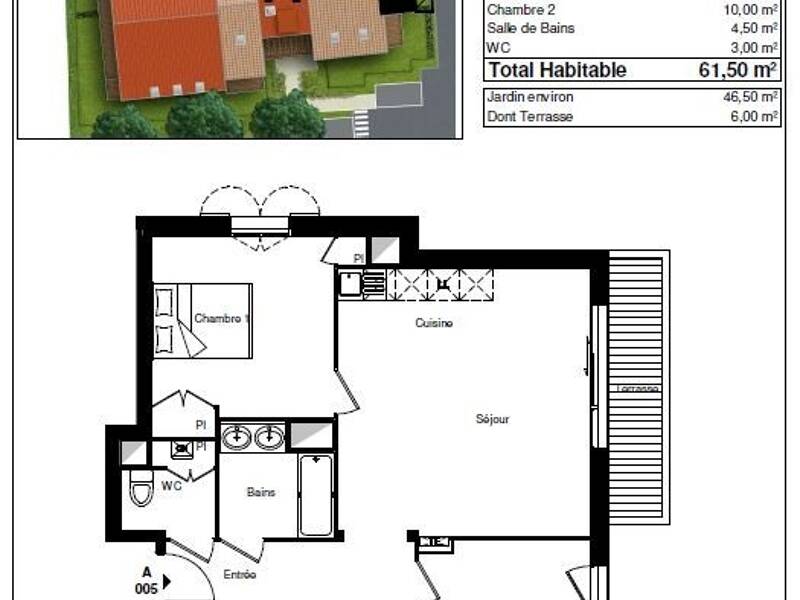 Maison à louer, 61m², BASSENS