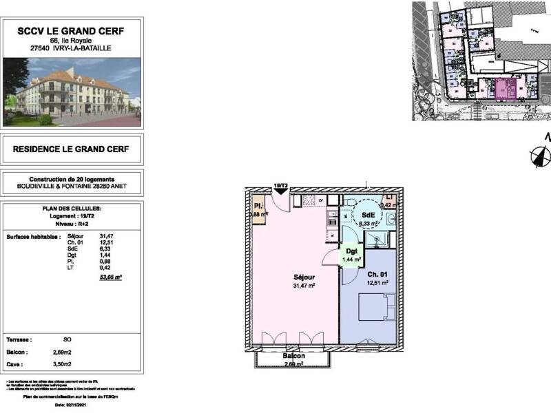 Maison à louer, 54m², ANET