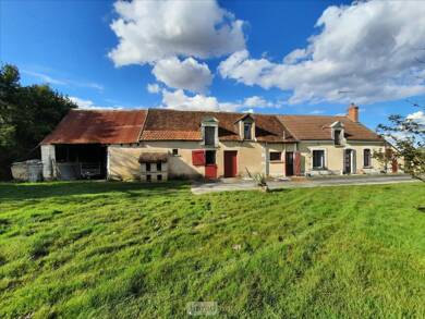 Maison de plain-pied à vendre 55 900 € 3 pièces 1 chambre 70 m² 2 486 m² de terrain Poulaines 36210