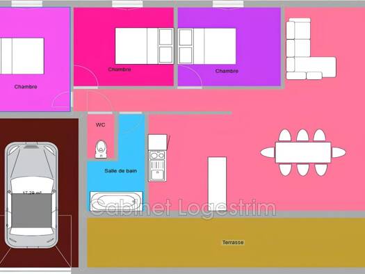 Maison de plain-pied à louer 1 000 € 4 pièces 3 chambres 82,9 m² 542 m² de terrain Bernis 30620