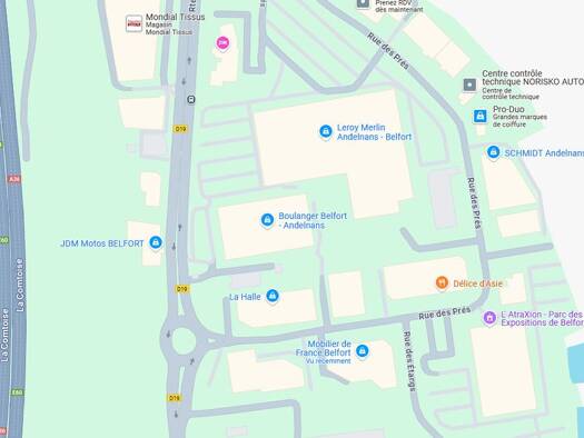 Local commercial à vendre 2 495 160 € 1 500 m² de surface de vente Andelnans 90400