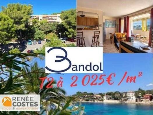 Appartement en viager occupé Bouquet 80 400 € 2 pièces 1 chambre 49 m² Étage 3/4 Sud Ouest Bandol 83150