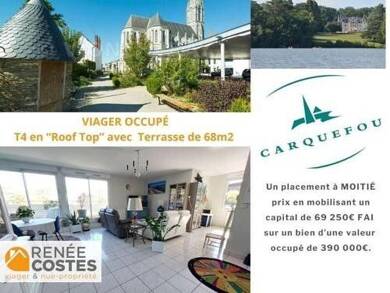 Appartement en viager occupé Bouquet 69 250 € 3 pièces 2 chambres 82 m² Dernier étage, Étage 4/4 Carquefou Est-Hors Agglo Carquefou 44470
