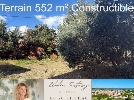 Terrain constructible à vendre 119 000 € 552 m² de terrain Maraussan 34370