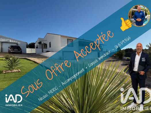 Maison de plain-pied à vendre 420 000 € 6 pièces 4 chambres 159 m² 1 032 m² de terrain Zone Nord Saint-Gilles 30800