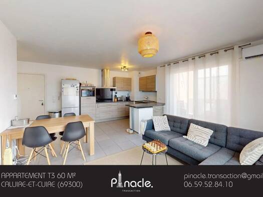 Appartement à vendre 280 000 € 3 pièces 2 chambres 60,17 m² Étage 2/1 Vassieux Caluire-et-Cuire 69300