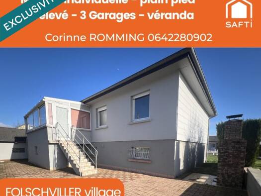 Maison de plain-pied à vendre 189 000 € 8 pièces 3 chambres 151 m² 611 m² de terrain Folschviller 57730