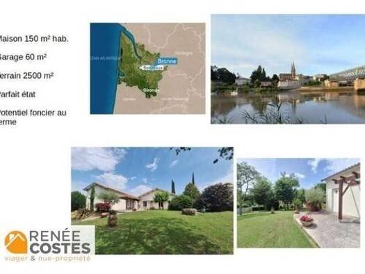 Maison en viager occupé Bouquet 81 250 € 4 pièces 2 chambres 150 m² 2 502 m² de terrain La Gare Libourne 33500