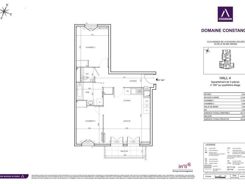 Maison à louer, 60m², LE BLANC MESNIL