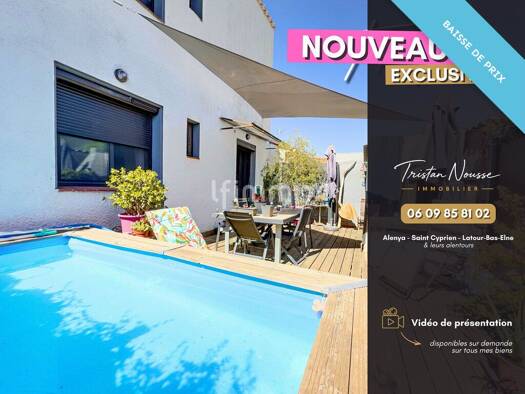 Maison à vendre 329 000 € 5 pièces 4 chambres 130 m² 198 m² de terrain Peripherie Saint-Cyprien 66750