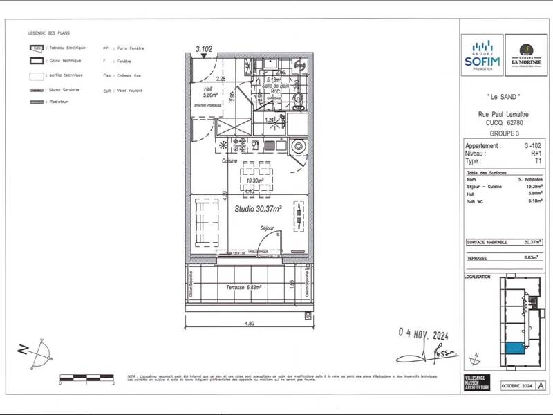 Maison à louer, 31m², CUCQ