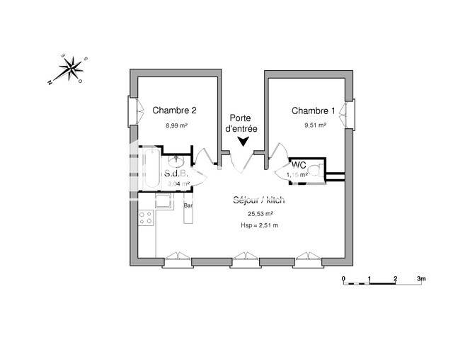 Maison à louer, 48m², LA RIVIERE SAINT SAUVEUR