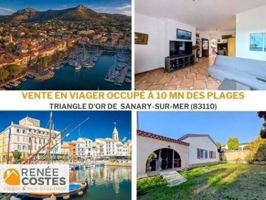 Maison en viager occupé Bouquet 132 430 € 3 pièces 2 chambres 92 m² 560 m² de terrain Beaucours-La Gorguette-La Morvenede Sanary-sur-Mer 83110